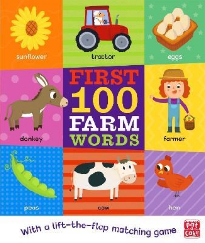 Picture of First 100 Farm Words: A board book with a lift-the-flap matching game